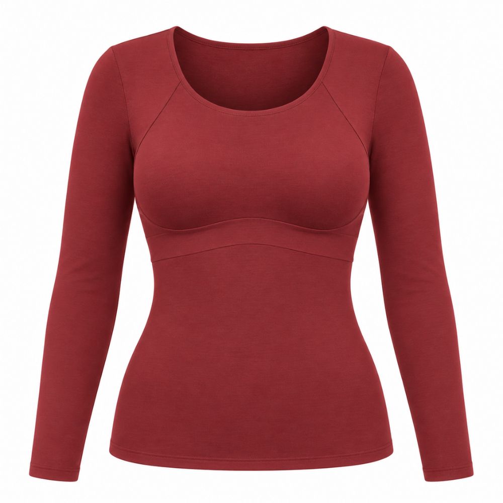 Built-In Bra Long Sleeve Comfort T-Shirt